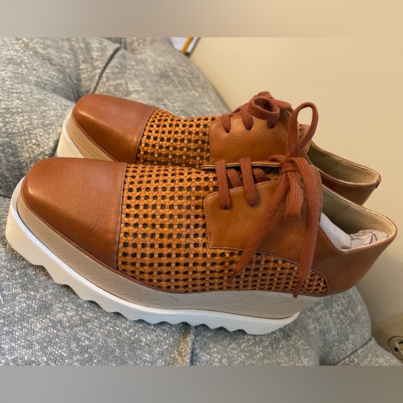 Stella McCartney Elyse Woven Platform Oxford Canyon/Bourbon - Picture 8 of 10